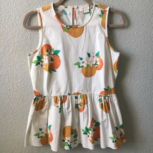 SOLD Kate Spade orange blossom péplum top